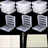 RUNCCI-YUN 12 Piezas Organizador para Pilas,Caja de Batería para AA y AAA,Caja de Batería de Plástico,Caja de Almacenamiento para Baterías y Baterías Recargables(Transparente)