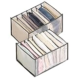 Caja de Almacenamiento de Ropa, Caja Divisoria de Malla para Cajón de Ropa, Caja de Almacenamiento Lavable Plegable para Guardar Camisetas, Vaqueros, Calcetines, Corbatas, Bufandas,7+9 Rejilla