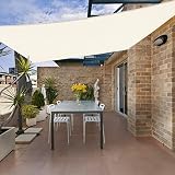 HENG FENG Toldo Vela de Sombra HDPE Rectangular 2.5x3.5m Rayos UV Solar Protección Transpirable para Patio Exteriores Jardín Color Beige