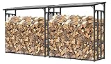 QUICK STAR 2 Piezas Metal Chimenea Madera Estante Antracita 143 x 70 x 145 cm Jardín Prinidor Refugio de 2,8 m³ de Madera Almacenamiento apilables Ayuda Exterior