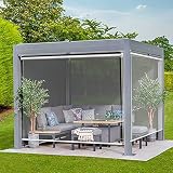 Estor Enrollable Persiana Exterior Grande Cortina Enrollable Transparente Ventanas a Prueba de Lluvia Persianas Enrollables para Patio Al Aire Libre Cocina con Balcón Gazebo, 80cm/100cm/120cm/140cm de