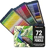 72 Lápices de Colores (Numerado) con Caja de Metal de Zenacolor - 72 Colores Únicos para Libro de Colorear para Adultos - Fácil Acceso con 3 Bandejas - Regalo Ideal para Artistas y Adultos