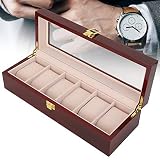 Caja de reloj de 6 celosías, caja de reloj, caja de almacenamiento de reloj Caja de reloj de almacenamiento de reloj caja de presentación de reloj de madera caja de almacen