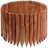 JonesHouseDeco Borde de madera para jardín al aire libre, césped, paisaje, borde decorativo flexible, longitud 120 cm x altura 30 cm - marrón claro