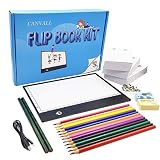 Canvall Flipbook Set para rastrear animaciones, incluye: caja de luz LED, papel de hojas sueltas animadas de 540 páginas, 2 lápices de dibujo de colores HB +12, sacapuntas, borrador y destornillador
