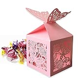 Cajas de Regalo para Dulces, 30 Cajas de Dulces de Papel Rosa con Forma de Mariposa Hueca, Cajas Pequeñas de Cartón de Chocolate para Regalo de Boda, Cajas de Dulces para Regalos de Fiesta