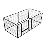 Yaheetech 6 Vallas para Perros Jaula de Cachorros 163x84x60cm Parque Metálica para Animales Pequeños Mascota Corral Plegable