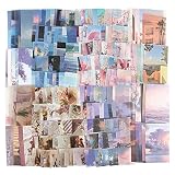 BETESSIN 220pcs Pegatinas Adhesivas Material Scrapbooking Vintage Papel Decorativo Escrito Etiquetas Rectangular Stickers Bullet Journal Álbum Fotos Manualidades DIY Decoración Diario (Estilo Ins)