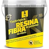 Sikd - Kit Reparación Resina de Poliéster y Fibra de Vidrio 1kg para Embarcaciones, Piscinas, Depósitos, Caravanas, Tuberías, Carrocerías Coches, Motos, Esculturas, Moldes