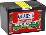 Quarzo Q-30018 Pila para Pastor eléctrico 9 V-120 Ah-1100 W, Negro