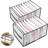 Caja Guardar Ropa 2pcs, Organizador de Cajones Ropa Plegables Organizador Camisetas,Organizador de Pantalones para Ropa Leggings, Camiseta, Jeans