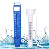 Renfox Termómetro para Piscina，Temperatura del Agua Termómetros Flotante con Cuerda para Todo Uso en Interiores y Exteriores Piscinas, spas, Jacuzzis, Acuarios y Peces estanques