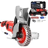 Huanyu Rozadora de Pared 5200w Fresadora de Muro 7500u / Min Amoladora Eléctricas Máquina Ranurada con Discos de Corte Diamante (5pcs 125mm)