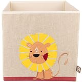 Bieco Caja de Almacenamiento Niños | Motivo León aprox. 36L plegable | Caja de Juguetes para Estantería Kallax | Caja de Almacenamiento 33x33x33 | Cajas Kallax para Almacenamiento de Juguetes