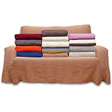 Plaid Sofá Algodón Ecológico Sostenible - Colcha Multiusos para sofás, Cubre sofá, Cubre Cama, colchas para sofás, jarapas para sofás o Foulard para sofás, Cama o Coche (Marrón Moca, 230 x 260 cm)