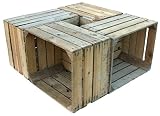 4 Piezas sólido Cajas de madera 'Johanna' Cajas de manzana Cajas de vino Cajas de fruta Shabby antiguo usado Vintage