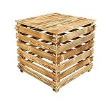 Compostador de madera con tapa, 510 L, contenedor de compostaje con paredes abatibles, de madera flameada, para jardín, compostador de madera orgánico, compostador, compostador de jardín