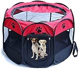 Jaula estilo parque para mascotas de Meiying, ideal para perros y gatos, portátil, plegable, caseta de ejercicio, para uso en interiores y exteriores