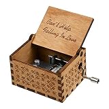 Huntmic Can't Help Falling in Love - Caja de música de madera, grabada antigua, caja de música para regalo de cumpleaños, juguetes para niños, operados a mano (madera-A)