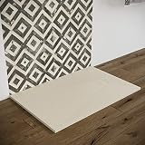 Plato de ducha efecto piedra pizarra piedra smc (no marmoresina) beige blanco negro 70 80 90 100 120 140 160 180 cm desagüe incluido Euclide (70 x 90 cm, Beige)