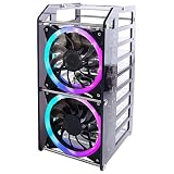 GeeekPi Raspberry Pi Cluster Caja, Raspberry Pi Rack Case Caja apilable con ventilador 120mm RGB LED 5V Fan para Raspberry Pi 4B / 3B + / 3B / 2B / B + y Jetson Nano (8 capas)