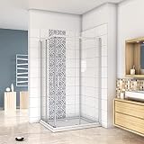 Mamparas Cabina de Ducha Corrediza 5mm Pantalla para Baño 90x90x185cm + Plato de Ducha