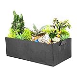 ZoneYan Cuadrado Macetas de Tela, Cuadrado Maceta de Cultivo Fieltro, Rectangulares Bolsas de Cultivo Exterior, Saco para Plantas Cuadrado