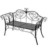 YP Banco de Jardín de Hierro Forjado Inoxidable y Plegable Color Negro, Elegir, 133 * 49 * 90cm