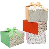 Belle Vous Set Cajitas Regalo Borde con Ondas (Pack de 20) Cajas Cuadradas con Cinta 14,7 x 14,7 x 9,4 cm - Cajas para Regalos de Boda, Fiestas, Jabón Casero y Dulces - Cajitas para Chuches
