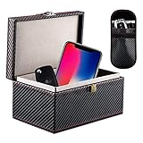 Homealexa Faraday Caja para Coche Llaves, Cuero Señal Bloqueador Caja para Coche Llaves Engañar Teléfonos Tarjetas Sin Claves Entrada RFID Señal Bloqueador Y Anti-Robo Faraday Caja Jaula