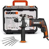 Taladro Percutor 13mm 810W Worx WX318 2 velocidades, velocidad variable, portabrocas automático