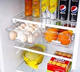 HapiLeap Organizador de Nevera Con Diseño único Para Cajón Extraíble y Estante Para Nevera, Caja de Almacenamiento Para el Hogar (2 Pack)