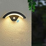 Aplique de Pared con Sensor de Movimiento 24W Aplique para Exterior, Antracita, 1920LM, 3000K, Lámpara de Exterior Applique Murale Para Pasillos, Jardines, Puertas, Caminos, Luz Blanca Cálida, IP54
