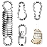 Suspensión de la Hamaca, Gancho para Columpio Muelle Hamaca con 2 Mosquetones & 1 Gancho Giratorio, Kit de Ganchos Colgantes para Hamacas Gancho de Techo para Silla Colgante/Saco de Boxeo/Columpios