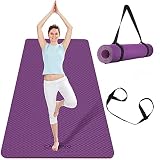 CAMBIVO Esterilla Yoga Antideslizante, 81cm Esterilla Deporte Grande TPE, Colchoneta Gimnasia Yoga Mat Súper Ancho para Pilates, Fitness, Gimnasio, Gym en Casa [Correa de Transporte]