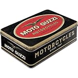 Nostalgic-Art Caja ​Plana de Metal Retro Moto Guzzi – Logo Motorcycles – Idea de Regalo para Amantes as Motos, Lata con Tapa, Diseño Vintage, 2,5 l