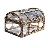 Toyvian Caja de plástico Transparente para el Tesoro del Pirata con Joyas de Cristal para Souenir