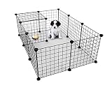Ducomi Recinto para Perros de Exterior e Interior - Valla Metálica con Paneles para Pequeños Animales Domésticos- - Jaula Modular y Desmontable de Hierro Anticorrosión