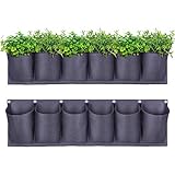 Wisolt Nueva Maceta de jardín Horizontal de 6 Bolsillos colgada más Profunda y más Grande para jardín de jardín Decoración del hogar