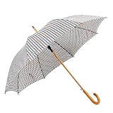 Sombrilla semiautomática a Prueba de Rayos UV de 23 Pulgadas, sombrilla de celosía Impresa británica de Madera de Alta Gama, sombrilla Mediana para Hombres, Mango Largo 120x85cm marrón