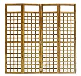 Biombo Decorativo, Biombo Separador de Ambientes de Madera Plegable de 4 Paneles, 160 x 170 cm