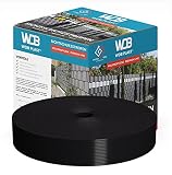 WDB Tiras de protección visual prémium de polipropileno duro para vallas de doble varilla, protección visual de polipropileno, para valla de jardín y valla de doble varilla, 50 m x 4,75 cm RAL 9005