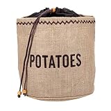 KitchenCraft Natural Elements Potato Bag with Blackout Lining, Hessian, Brown, 25 x 25 x 24 cm