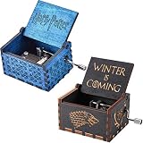 Caja De MúSica Con Tema De PelíCula 2 Piezas Caja De MúSica De Madera Manivela Caja De MúSica De Juego De Tronos Caja De MúSica De Harry Potter Caja De MúSica De Madera Caja Decorativa Best Gifts