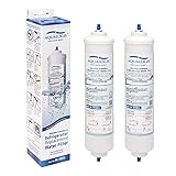 2x Aqualogis ALCB1S - Compatible Filtro externo de carbón para refrigerador AEG, LG, Samsung, Daewoo, Bosch con sistema de conexión rápida de tubo de agua integrado 1/4