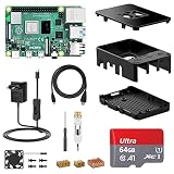 NinkBox Raspberry Pi 4 Modelo B【4GB RAM+64GB】 Actualizada de Raspberry pi 3b+, con Micro HDMI, Fuente de Alimentación 5V/3A con Interruptor, Ventilador, Micro HDMI