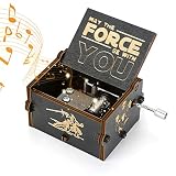 Yideng Madera de la manivela Caja de música, Tema de Star Wars clásica Caja de música Tallada antigüedad Musical Box decoración del hogar Manualidades para Adultos niños cumpleaños de la Navidad