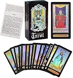LHKJ Tarot Cards, 78 Tarjetas Juego de Cartas con Caja para Principiantes (Negro)