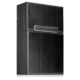 kwmobile Carcasa para Cigarrillos - Estuche Protector de plástico y Aluminio con Cierre magnético para cigarros - En Negro