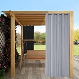 Cortina impermeable para exteriores, opacas, para puertas, jardín, patio, cenador, interior y exterior, con ojales, para puertas correderas
